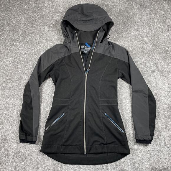 Kuhl Jacket Womens Extra Small Kondor Softshell Detachable Hood Wind Water Black - Picture 2 of 15